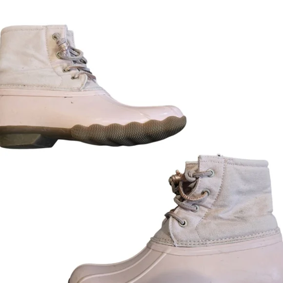 Pink Lace-Up Duck Boots - Picture 4 of 5